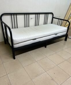 This is a black metal daybed that extends to convert into a double bed or a sofa; it closely resembles the IKEA FYRESDAL daybed frame (80x200 cm). - Image 9