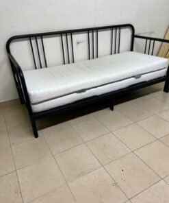 This is a black metal daybed that extends to convert into a double bed or a sofa; it closely resembles the IKEA FYRESDAL daybed frame (80x200 cm). - Image 7