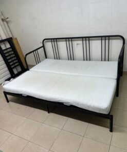 This is a black metal daybed that extends to convert into a double bed or a sofa; it closely resembles the IKEA FYRESDAL daybed frame (80x200 cm). - Image 15