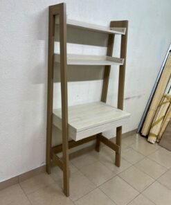 A ladder-style desk unit featuring shelves and an upper drawer; crafted from engineered wood in a light wood and white finish, it is a practical, space-saving piece suitable for bedrooms or study corners. - Image 4