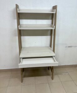 A ladder-style desk unit featuring shelves and an upper drawer; crafted from engineered wood in a light wood and white finish, it is a practical, space-saving piece suitable for bedrooms or study corners. - Image 7