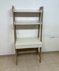 A ladder-style desk unit featuring shelves and an upper drawer; crafted from engineered wood in a light wood and white finish, it is a practical, space-saving piece suitable for bedrooms or study corners. - Image 8