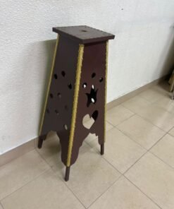 A tall wooden garment incense burner (incense stand) featuring a tower or pyramid design; it is used to scent abayas, clothing, and fabrics by hanging or placing them over the burner, allowing them to absorb the fragrance of incense and oud. - Image 2