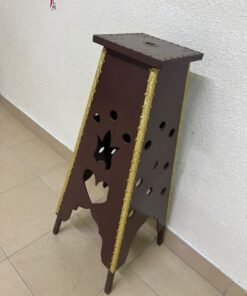 A tall wooden garment incense burner (incense stand) featuring a tower or pyramid design; it is used to scent abayas, clothing, and fabrics by hanging or placing them over the burner, allowing them to absorb the fragrance of incense and oud. - Image 4