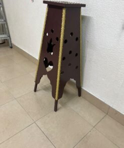 A tall wooden garment incense burner (incense stand) featuring a tower or pyramid design; it is used to scent abayas, clothing, and fabrics by hanging or placing them over the burner, allowing them to absorb the fragrance of incense and oud. - Image 5