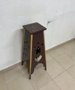 A tall wooden garment incense burner (incense stand) featuring a tower or pyramid design; it is used to scent abayas, clothing, and fabrics by hanging or placing them over the burner, allowing them to absorb the fragrance of incense and oud. - Image 6