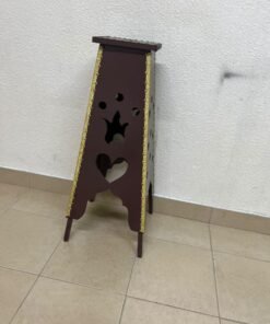 A tall wooden garment incense burner (incense stand) featuring a tower or pyramid design; it is used to scent abayas, clothing, and fabrics by hanging or placing them over the burner, allowing them to absorb the fragrance of incense and oud. - Image 8