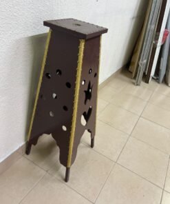 A tall wooden garment incense burner (incense stand) featuring a tower or pyramid design; it is used to scent abayas, clothing, and fabrics by hanging or placing them over the burner, allowing them to absorb the fragrance of incense and oud. - Image 9