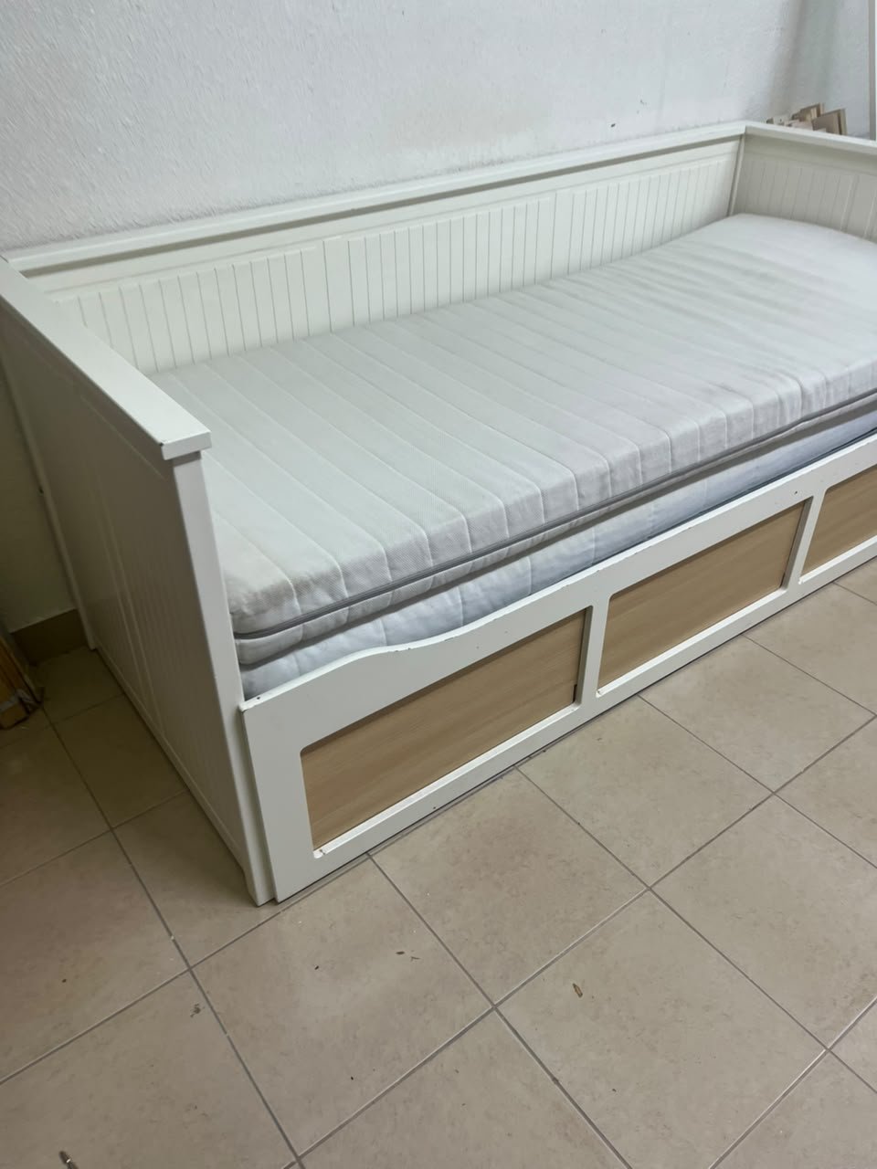 IKEA HEMNES daybed frame in white, featuring three built-in storage drawers. - Image 13
