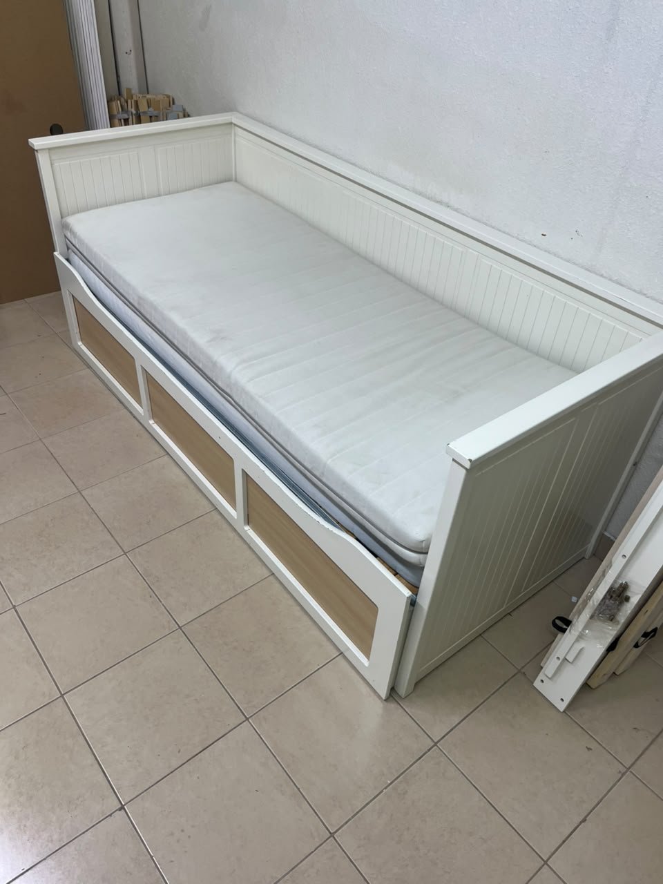IKEA HEMNES daybed frame in white, featuring three built-in storage drawers. - Image 6
