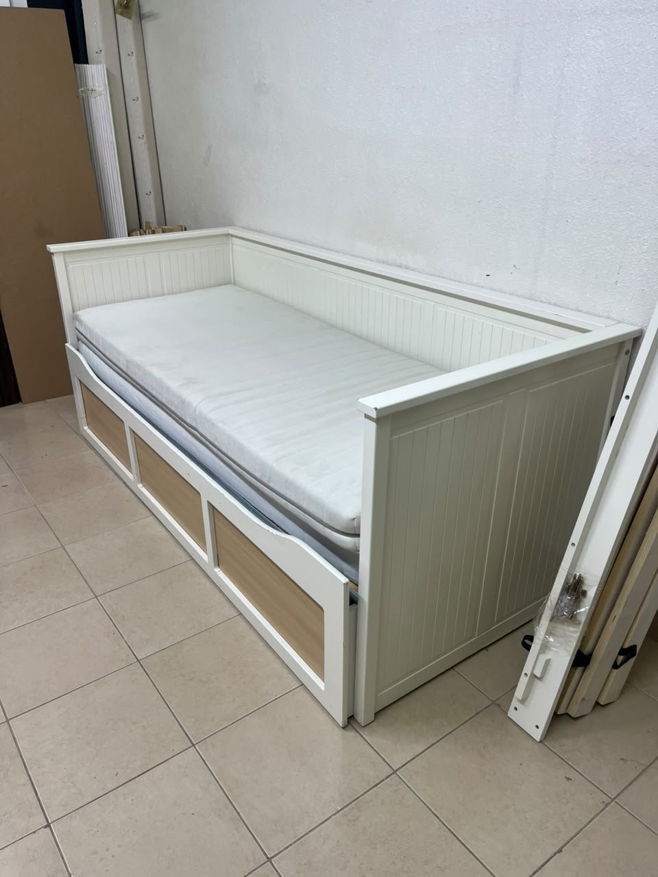 IKEA HEMNES daybed frame in white, featuring three built-in storage drawers. - Image 5
