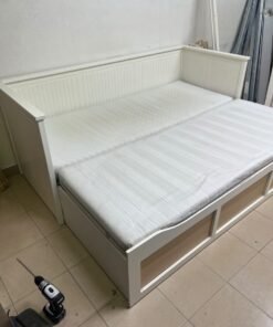 IKEA HEMNES daybed frame in white, featuring three built-in storage drawers. - Image 3