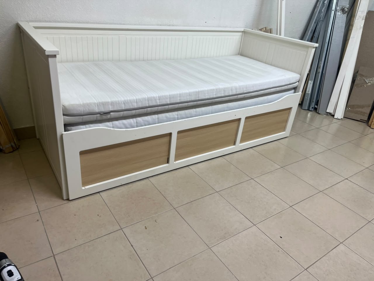 IKEA HEMNES daybed frame in white, featuring three built-in storage drawers. - Image 10