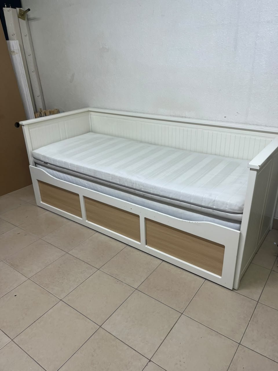 IKEA HEMNES daybed frame in white, featuring three built-in storage drawers. - Image 11