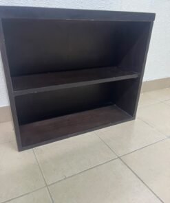 A wall-mounted, open-style bookcase featuring two shelves and a sleek rectangular design, crafted from wood in a dark brown or "espresso" finish. - Image 4