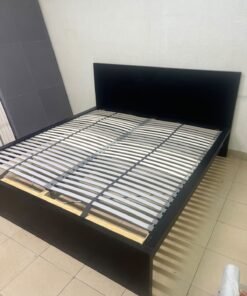 Black IKEA bed with a white "Silentnight Starlight" mattress. - Image 2