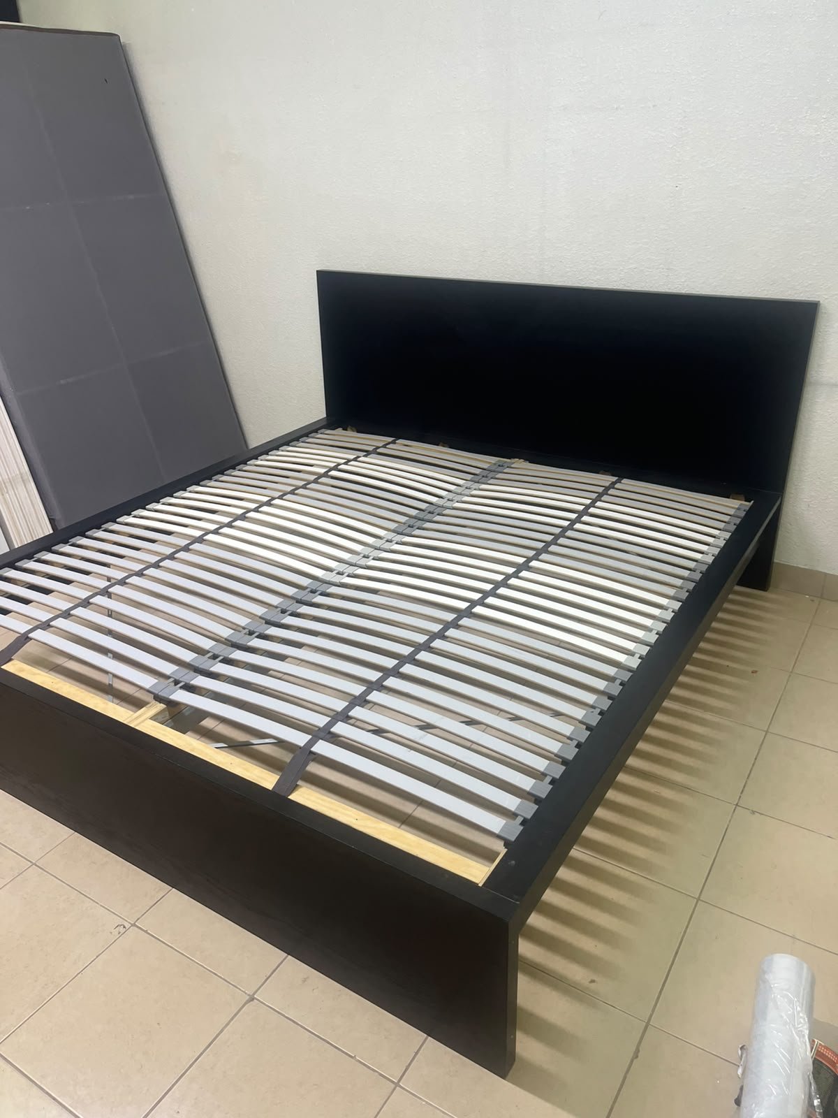 Black IKEA bed with a white "Silentnight Starlight" mattress. - Image 2