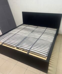 Black IKEA bed with a white "Silentnight Starlight" mattress. - Image 3