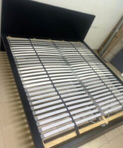 Black IKEA bed with a white "Silentnight Starlight" mattress. - Image 6