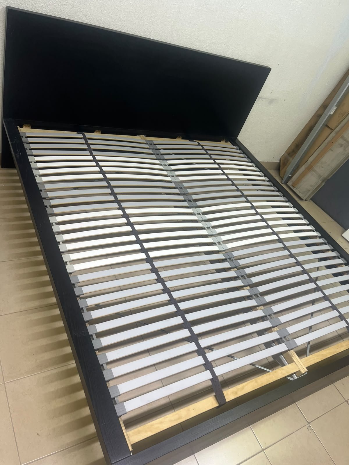 Black IKEA bed with a white "Silentnight Starlight" mattress. - Image 6