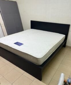 Black IKEA bed with a white "Silentnight Starlight" mattress. - Image 9