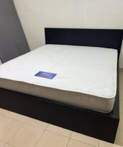 Black IKEA bed with a white "Silentnight Starlight" mattress. - Image 11