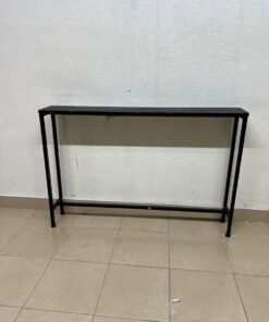A console or sofa table—narrow and sleek—featuring a black metal frame and a rectangular top. - Image 2