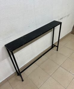 A console or sofa table—narrow and sleek—featuring a black metal frame and a rectangular top. - Image 5