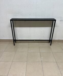 A console or sofa table—narrow and sleek—featuring a black metal frame and a rectangular top. - Image 8