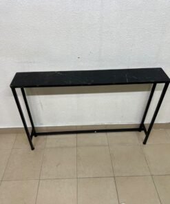 A console or sofa table—narrow and sleek—featuring a black metal frame and a rectangular top. - Image 9