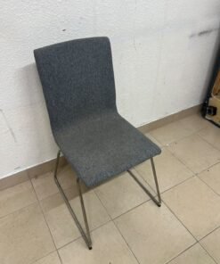 The IKEA LILLÅNÄS chair, featuring a sleek cantilevered steel frame with a chrome-plated finish and upholstery in dark grey Gunnared fabric. - Image 7