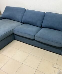 IKEA "KIVIK" sectional sofa, featuring a textured blue fabric.