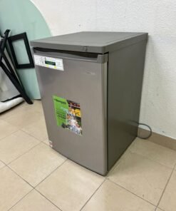 Bompani small single-door upright freezer (Model BUF245S), featuring a silver finish, compact design, and a capacity of approximately 85 to 92 liters. - Image 4