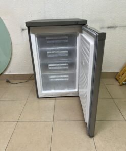 Bompani small single-door upright freezer (Model BUF245S), featuring a silver finish, compact design, and a capacity of approximately 85 to 92 liters. - Image 7