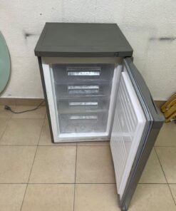 Bompani small single-door upright freezer (Model BUF245S), featuring a silver finish, compact design, and a capacity of approximately 85 to 92 liters. - Image 8