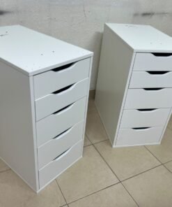 Two white IKEA ALEX drawer units (36x70 cm), featuring a practical and stylish design suitable for organizing items or serving as a desk base. - Image 15
