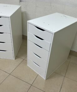 Two white IKEA ALEX drawer units (36x70 cm), featuring a practical and stylish design suitable for organizing items or serving as a desk base. - Image 9