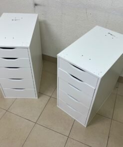 Two white IKEA ALEX drawer units (36x70 cm), featuring a practical and stylish design suitable for organizing items or serving as a desk base. - Image 6