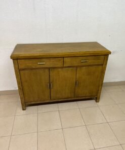 A practical wooden sideboard featuring two upper drawers and three doors fitted with stylish metal handles. - Image 9