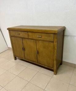 A practical wooden sideboard featuring two upper drawers and three doors fitted with stylish metal handles. - Image 2
