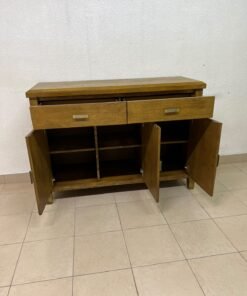 A practical wooden sideboard featuring two upper drawers and three doors fitted with stylish metal handles. - Image 7