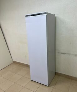 A white built-in upright freezer featuring multiple transparent storage drawers. - Image 4