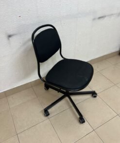 A comfortable office chair featuring a black backrest, built-in lumbar support, and a metal base. - Image 5