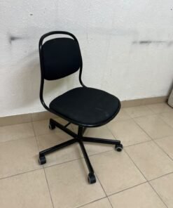 A comfortable office chair featuring a black backrest, built-in lumbar support, and a metal base. - Image 3