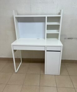 MICKE desk with high add-on unit in white from IKEA. - Image 2