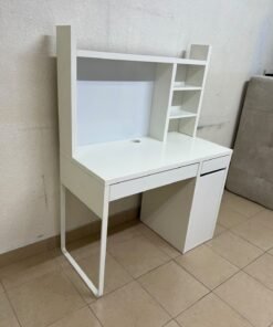 MICKE desk with high add-on unit in white from IKEA. - Image 5