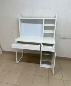 MICKE desk with high add-on unit in white from IKEA. - Image 7