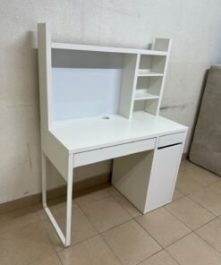 MICKE desk with high add-on unit in white from IKEA. - Image 9