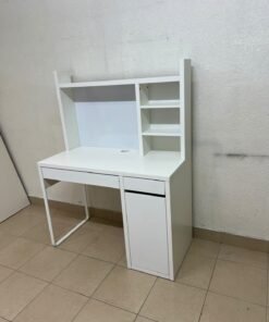 MICKE desk with high add-on unit in white from IKEA. - Image 11