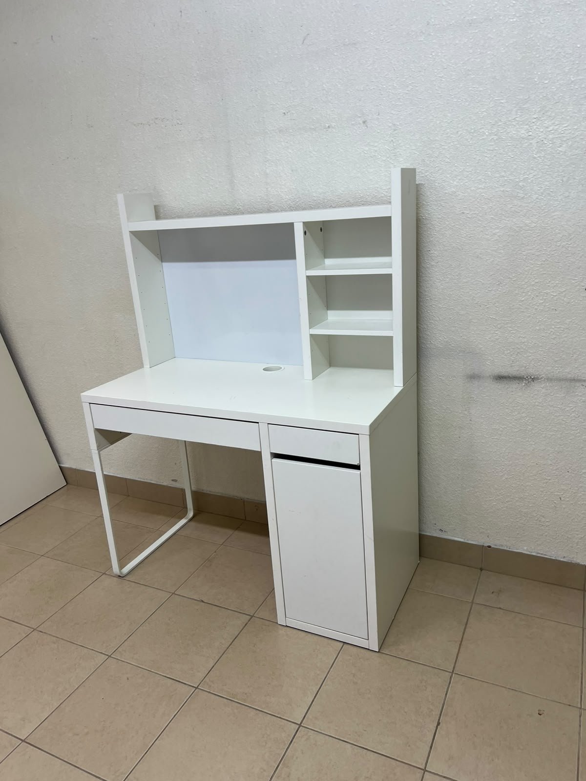 MICKE desk with high add-on unit in white from IKEA. - Image 11
